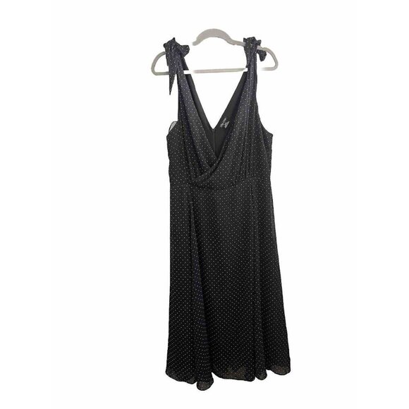 City Chic Polkadot  black Midi Dress Sleeveless Women 18 - Picture 1 of 12